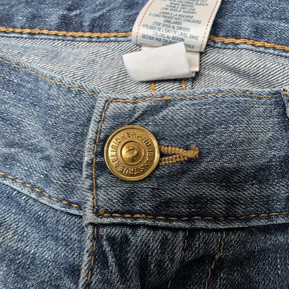 True Religion Jeans Ricky Baggy Flap Pocket Mens 38 Fits 41x35 USA Distressed